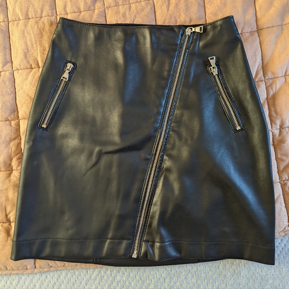 Express Black Leather Skirt
